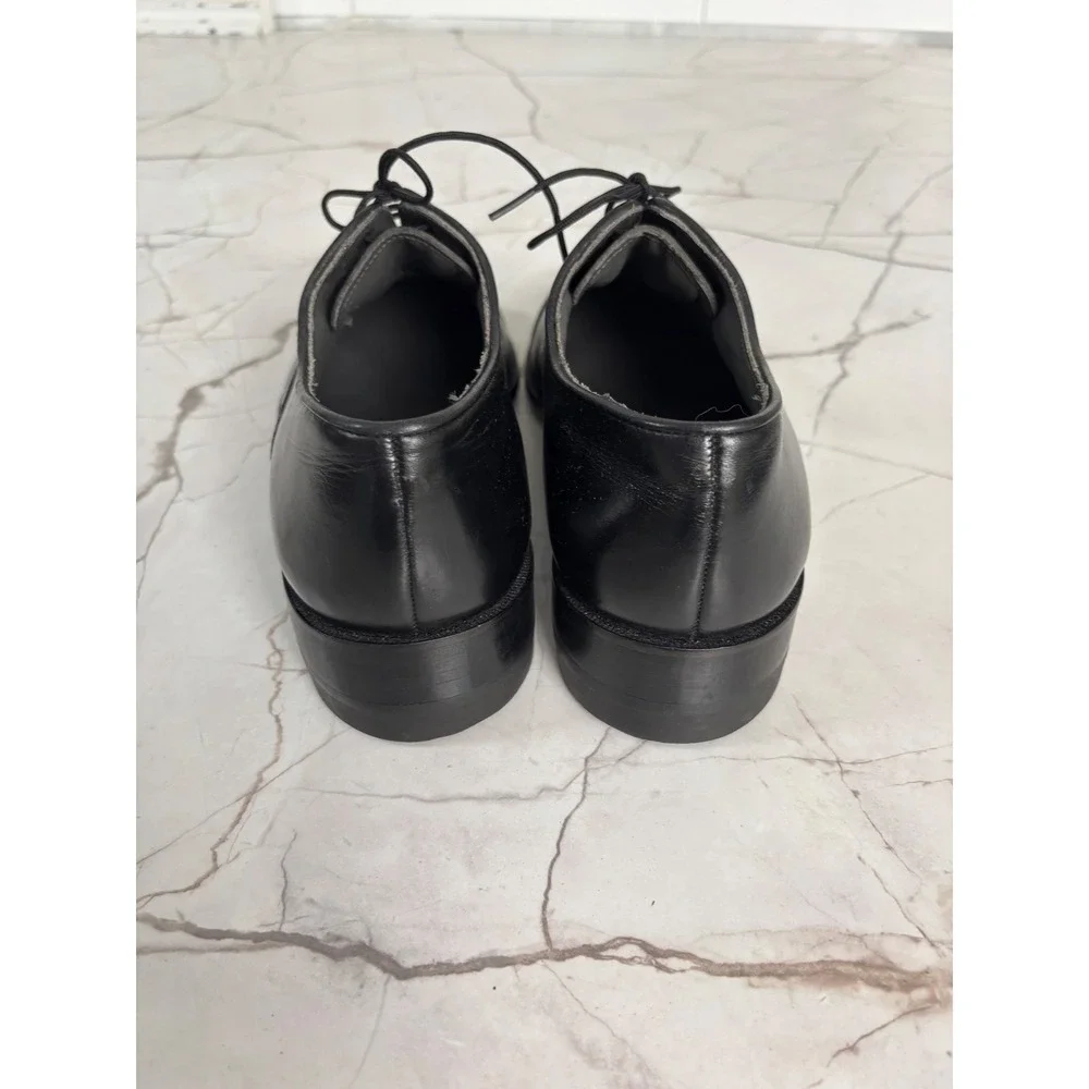 Oakton Classics Mens Black Leather Cap Toe Oxford Dress Shoes Cat's Paw Heel 8 D